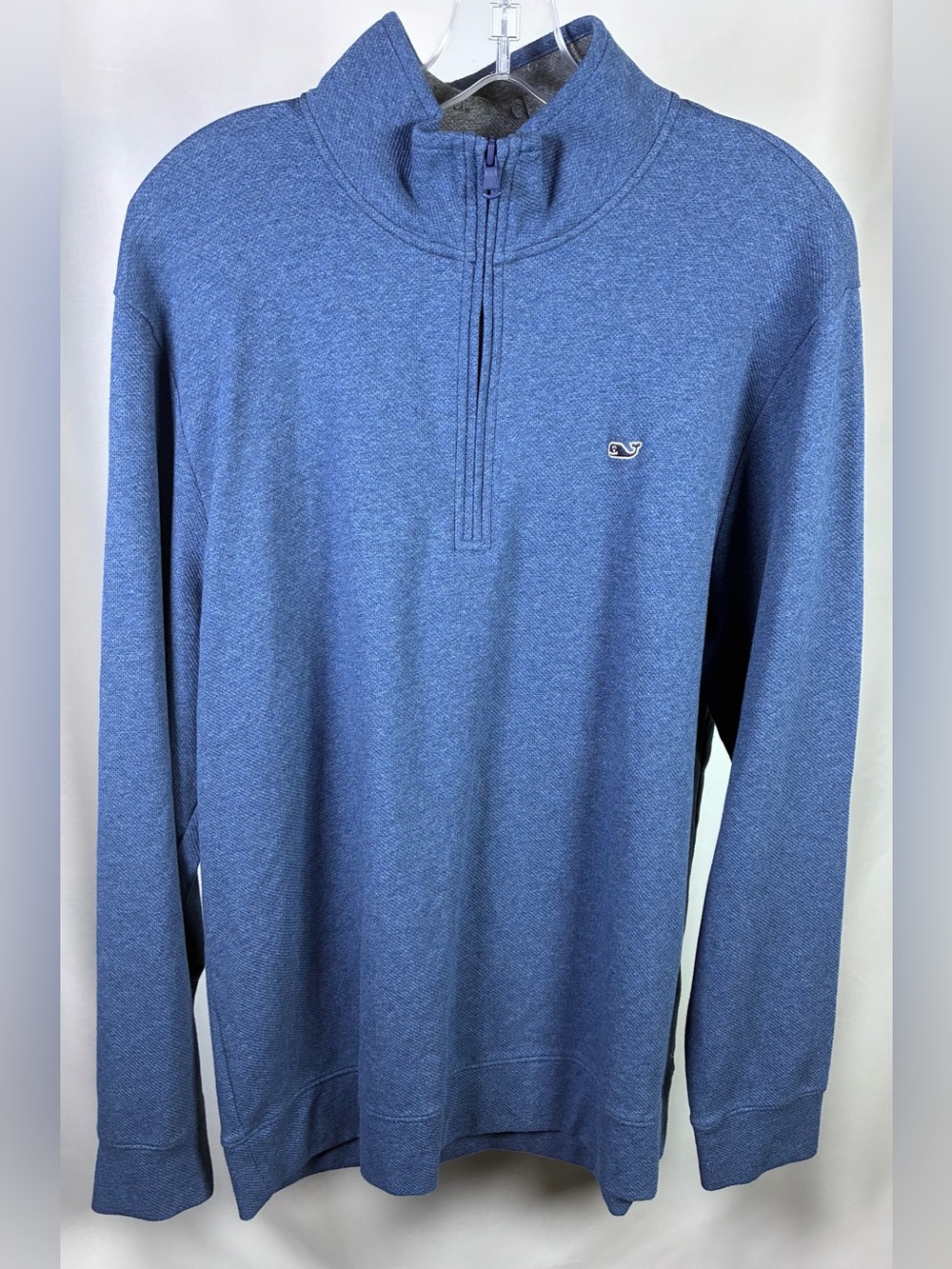 Vineyard Vines Men's Performance Quarter-Zip Sweater - Heather Navy Large